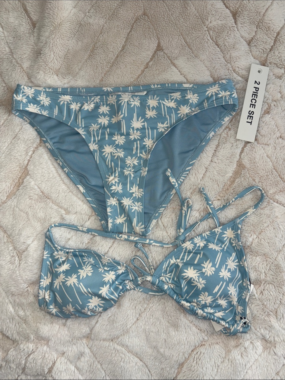 Billabong Blue Palm Print Two-Piece Bikini